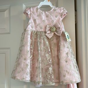 Little Me Woven Dress in light pink